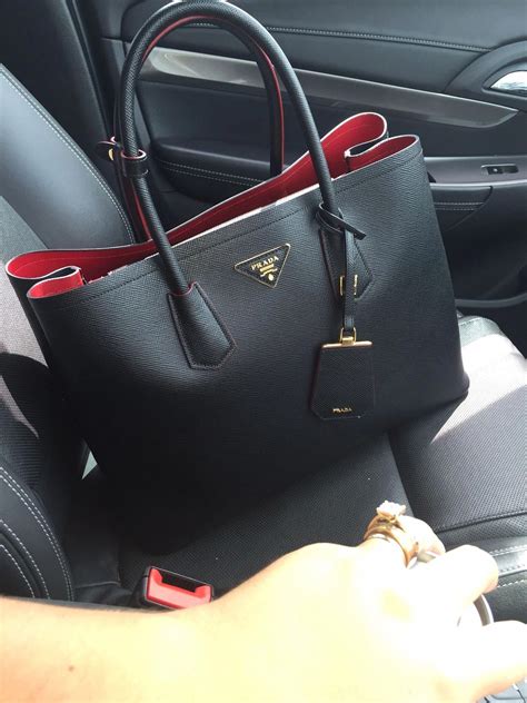 prada handbags red and black|Prada black and red bag.